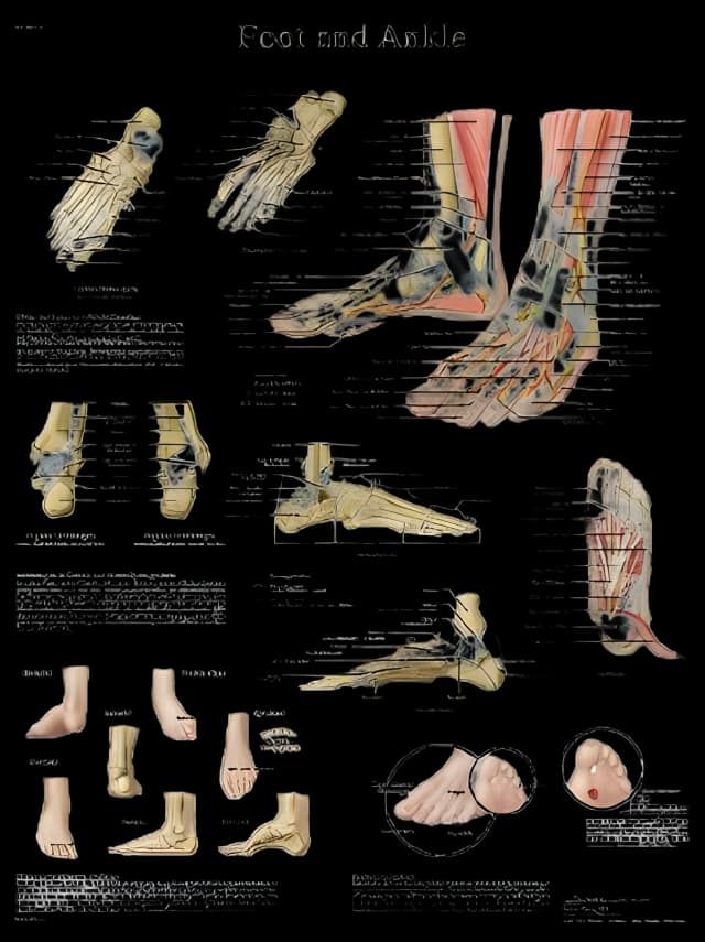 Anatomical Chart Foot and Ankle 20 X 26 Inch Laminated