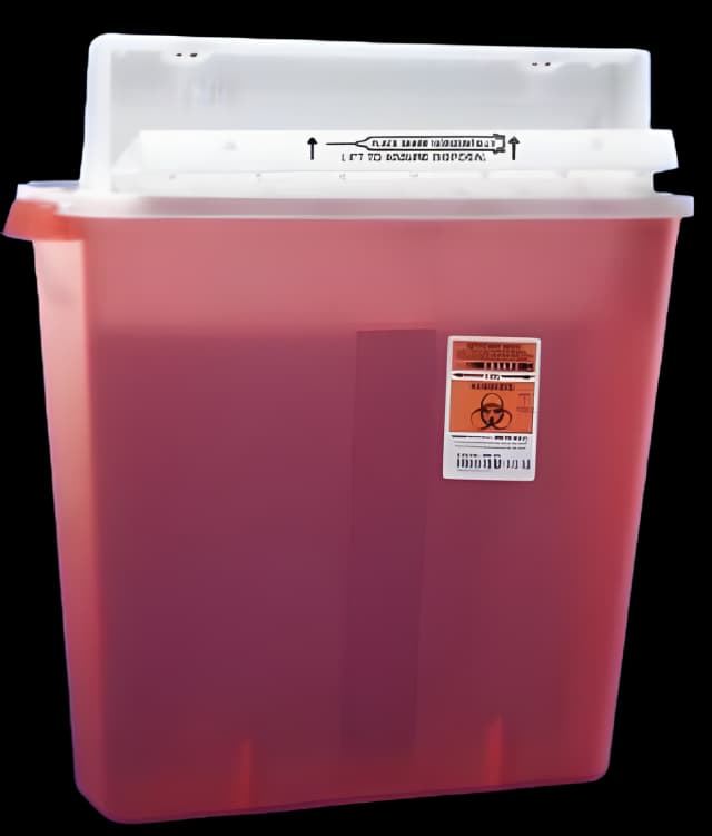Sharps Container SharpStar™ In-Room™ Translucent Red Base 18-1/2 H X 16-1/2 W X 6 D Inch Horizontal Entry 4 Gallon