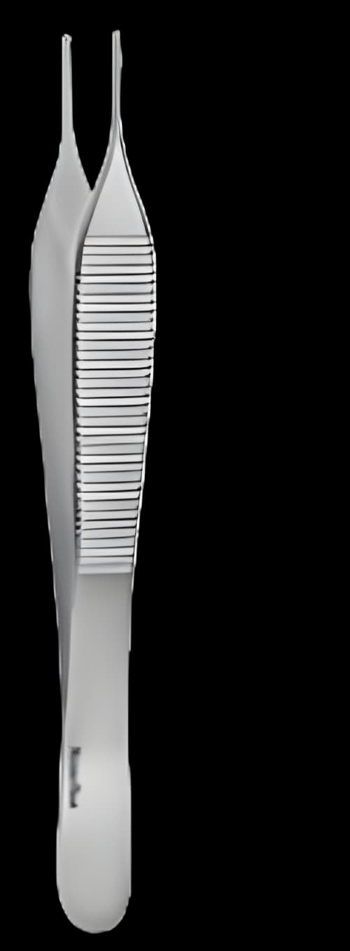 Micro Dressing Forceps MeisterHand® Adson 4-3/4 Inch Length Surgical Grade German Stainless Steel NonSterile NonLocking Thumb Handle Straight Serrated Tips