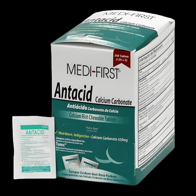 Antacid Medi-First® 420 mg Strength Tablet 2 per Pack