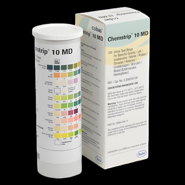 Urinalysis Reagent Chemstrip® Bilirubin, Blood, Glucose, Ketone, Leukocytes, Nitrite, pH, Protein, Specific Gravity, Urobilinogen For Visual Read / Chemstrip 101 / Chemstrip Criterion II / Urisys 1100
