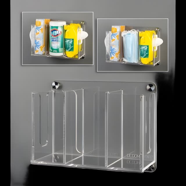 Poltex Acrylic Mask & Wipe Holder for Healthcare Facilities