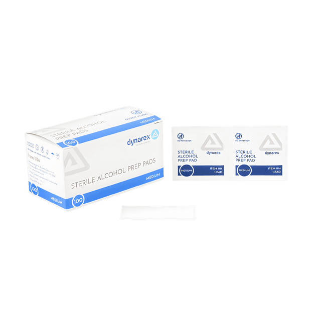 Alcohol Prep Pad, Sterile, Medium, Non-Woven, 100 pads/bx, 20 bx/cs