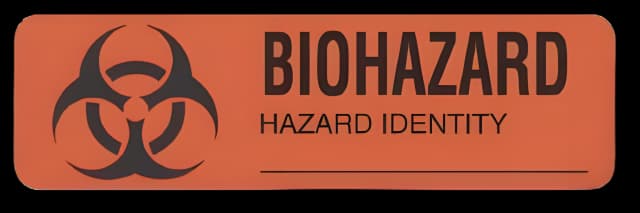 Pre-Printed Label UAL™ Warning Label Fluorescent Red Paper Biohazard / Symbol Black Biohazard 7/8 X 3 Inch