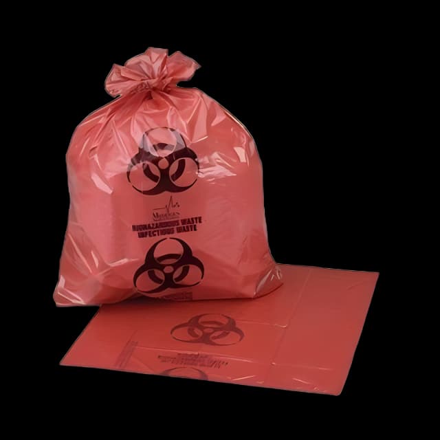 Biohazard Waste Bag Medegen Medical Products 40 to 45 gal. Red Bag HDPE 40 X 46 Inch