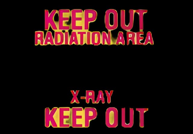 Door Sign Caution Keep Out Radiation Area X-Ray Keep Out With Pictogram