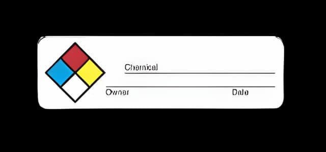 Pre-Printed Label UAL™ Warning Label White Paper Chemical Name Color Block Caution 7/8 X 3 Inch