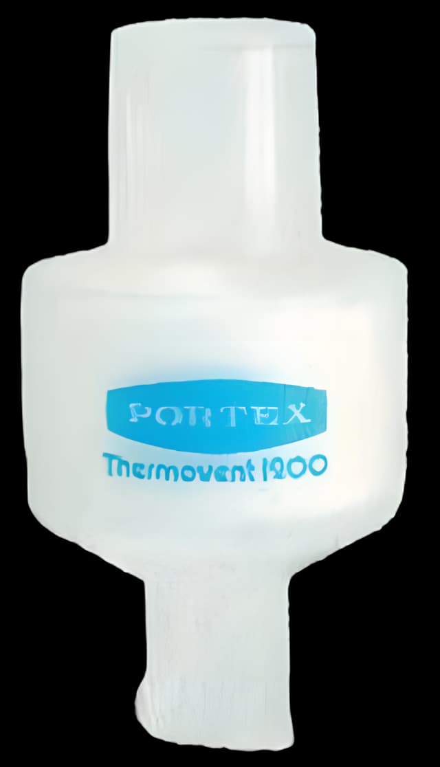 Heat and Moisture Exchanger Portex® Thermovent® 1200 24 @ 1000 mg H2O / L @ Vt 0.4 @ 30, 1.2 @ 60, 2.4 @ 90 mg H2O @ L/min
