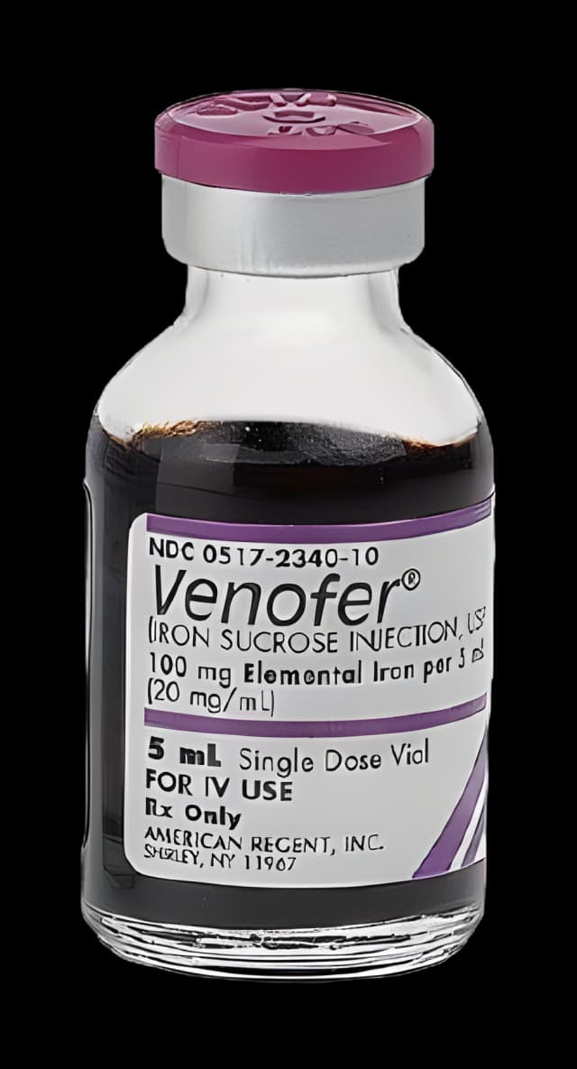 Venofer® Iron Preparation Iron Sucrose Complex 20 mg / mL Injection Single-Dose Vial 5 mL - 00517234010