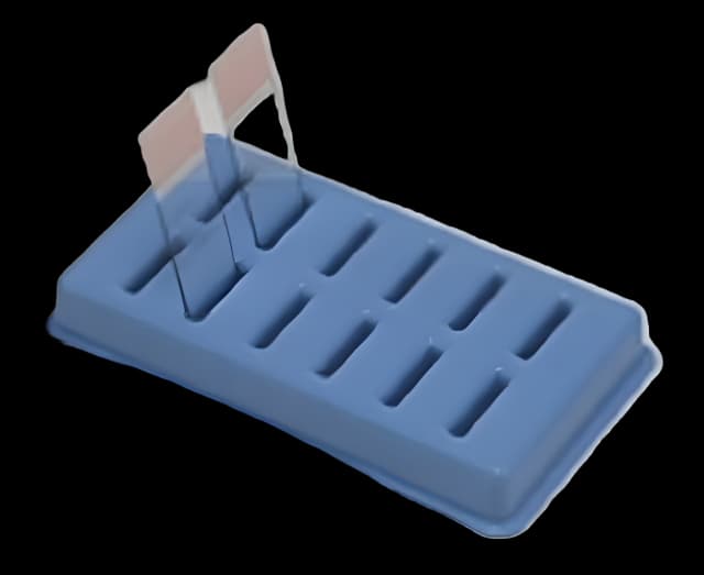 Slide Holder 6-5/8 X 3-7/8 X 7/8 Inch, Blue, Polypropylene For Drying / Draining Slides
