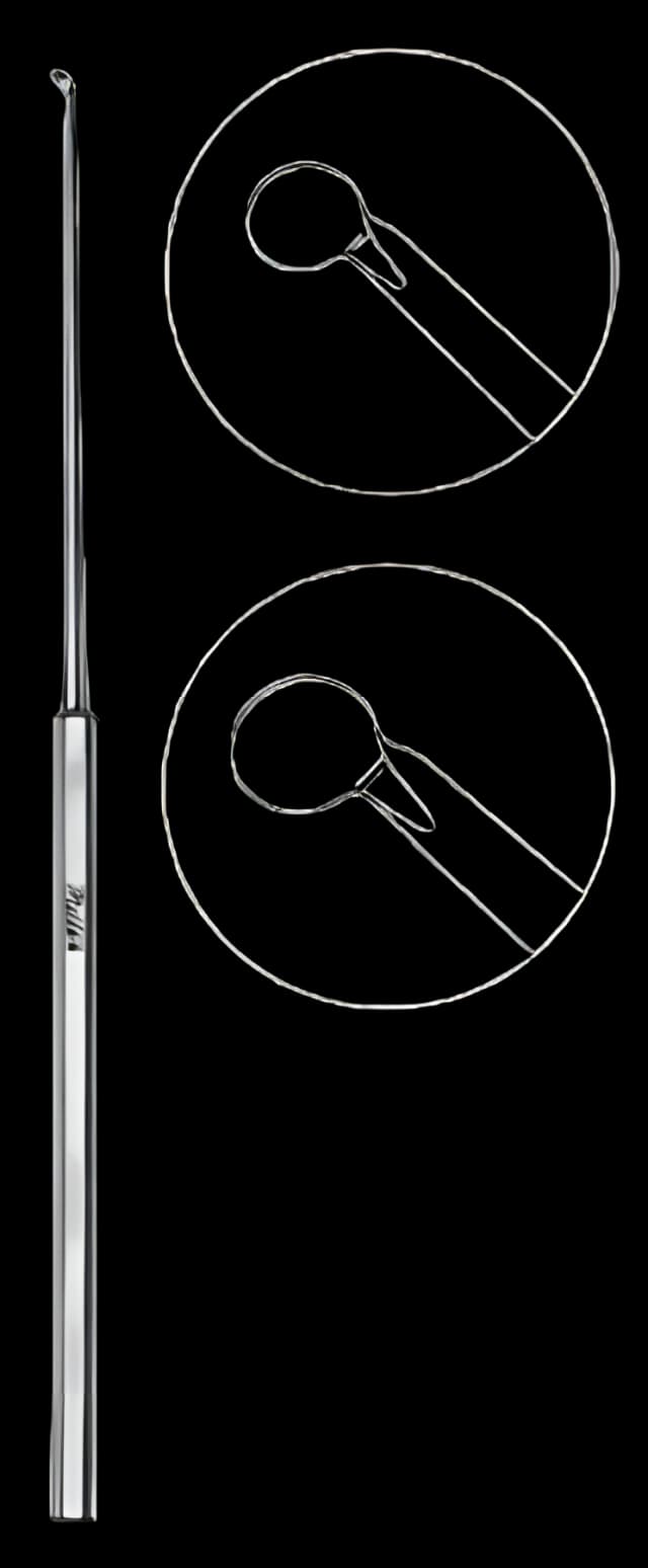 Knife Curette Miltex® Rosen 6 Inch Length Octagonal Handle 2 mm Tip Angled Up 45° Round Blade