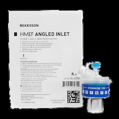 McKesson Heat and Moisture Exchanger with CO2 Port and Filter for Efficient Humidification