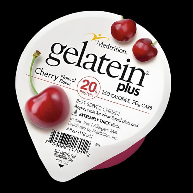 Oral Supplement Gelatein® Plus Cherry Flavor Gel 4 oz. Cup