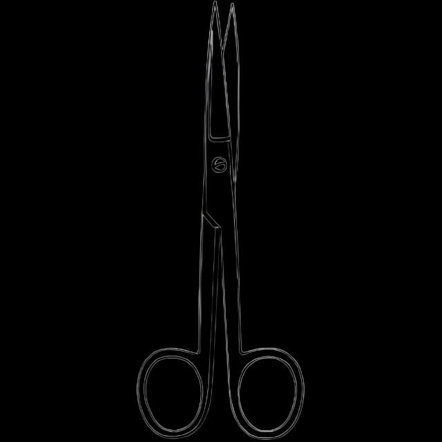 Operating Scissors Merit™ 6-1/2 Inch Length Office Grade Stainless Steel NonSterile Finger Ring Handle Straight Sharp Tip / Sharp Tip