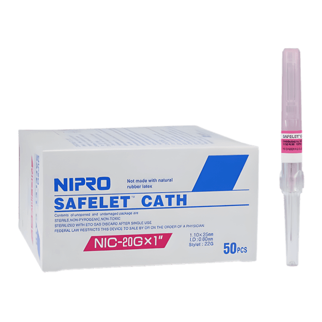 Peripheral IV Catheter Safelet™ 20 Gauge 1 Inch ETFE Straight Hub Non Blood Control Non-Safety