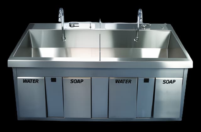 Surgical Scrub Sink Wall Mount / Free Standing Double Sink