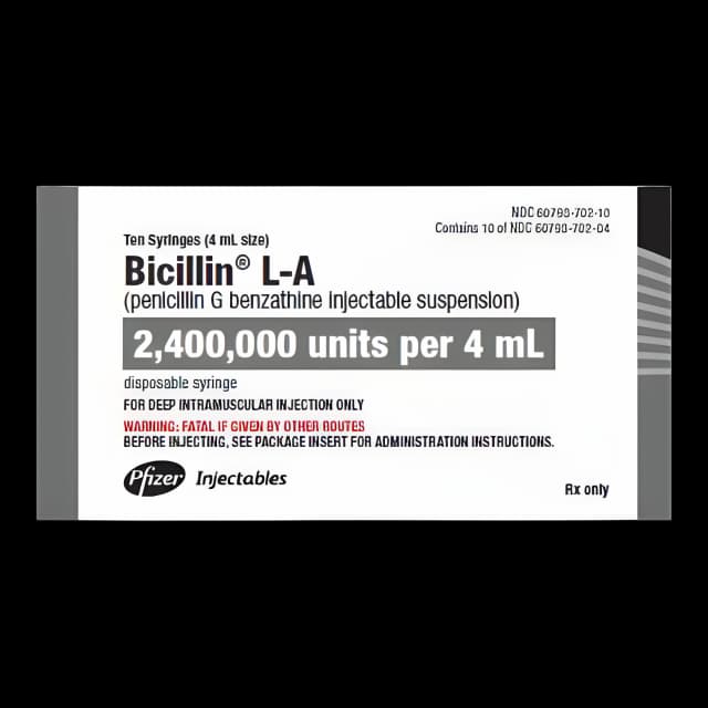 Bicillin® L-A Penicillin G Benzathine 2400 MU / 4 mL Injection Prefilled Syringe 4 mL