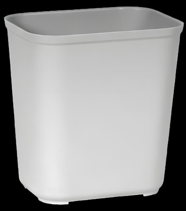 Fire-Resistant Trash Can Rubbermaid® 28 Quart Rectangular Gray Thermoset Polyester Open Top