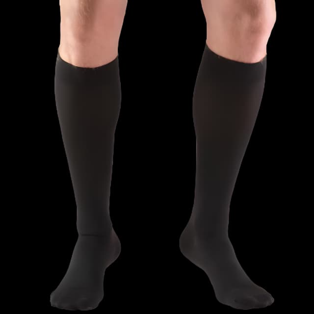 Compression Stocking Truform® Knee High X-Large Black Closed Toe - 8865-BL-XL