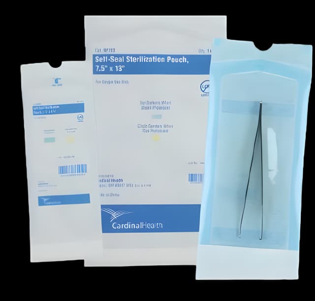 Sterilization Pouch Cardinal Health™ Ethylene Oxide (EO) Gas Sterilization 8 X 16 Inch Transparent Blue / White Self Seal Paper / Film