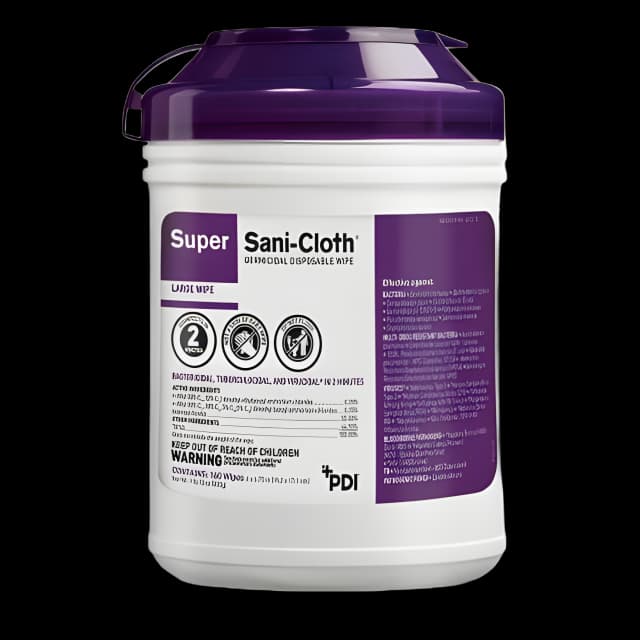 Super Sani-Cloth® Surface Disinfectant Cleaner Premoistened Germicidal Manual Pull Wipe 160 Count Canister Alcohol Scent NonSterile