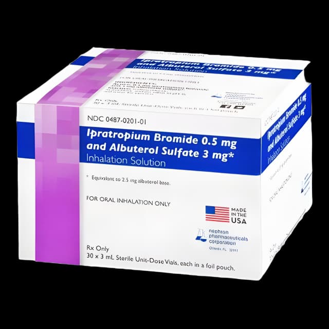 Ipratropium / Albuterol Sulfate 0.5 mg - 3 mg / 3 mL Solution Nebulizer Ampule 30 Ampules - 00487020101