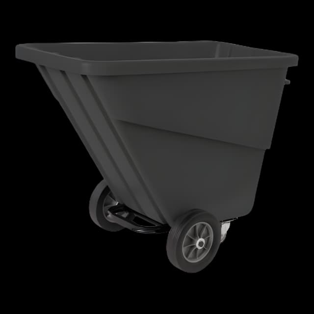 Tilt Truck 12 Inch Front Wheels / 4 Inch Rear Swivel Casters 750 lb. Capacity Steel Tubular Handle Poly / Steel - TILT-SML/BLK