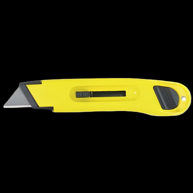 Plastic Light-Duty Utility Knife with Retractable Blade, 6" Plastic Handle, Yellow