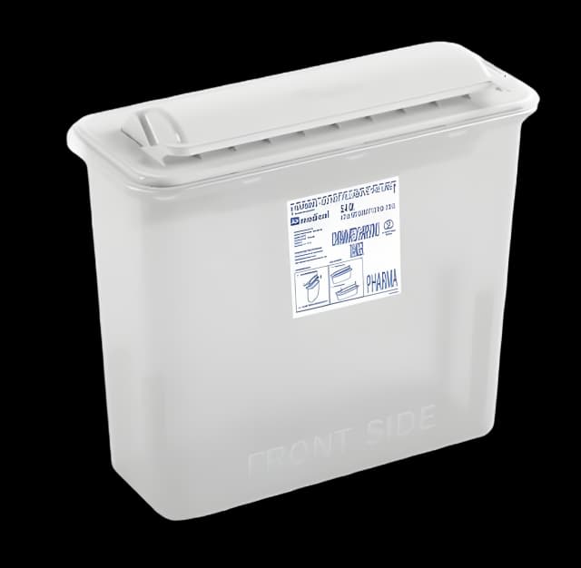 Pharmaceutical Waste Container AP Line White Base 12 L X 4-1/2 W X 10-4/5 H Inch Horizontal Entry 1.35 Gallon