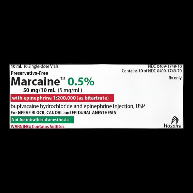 Marcaine™ with Epinephrine Bupivacaine HCl / Epinephrine, Preservative Free 0.5% - 1:200,000 Injection Single-Dose Vial 10 mL
