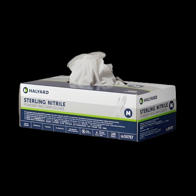 Exam Glove STERLING® Medium NonSterile Nitrile Standard Cuff Length Textured Fingertips Gray Chemo Tested - 50707