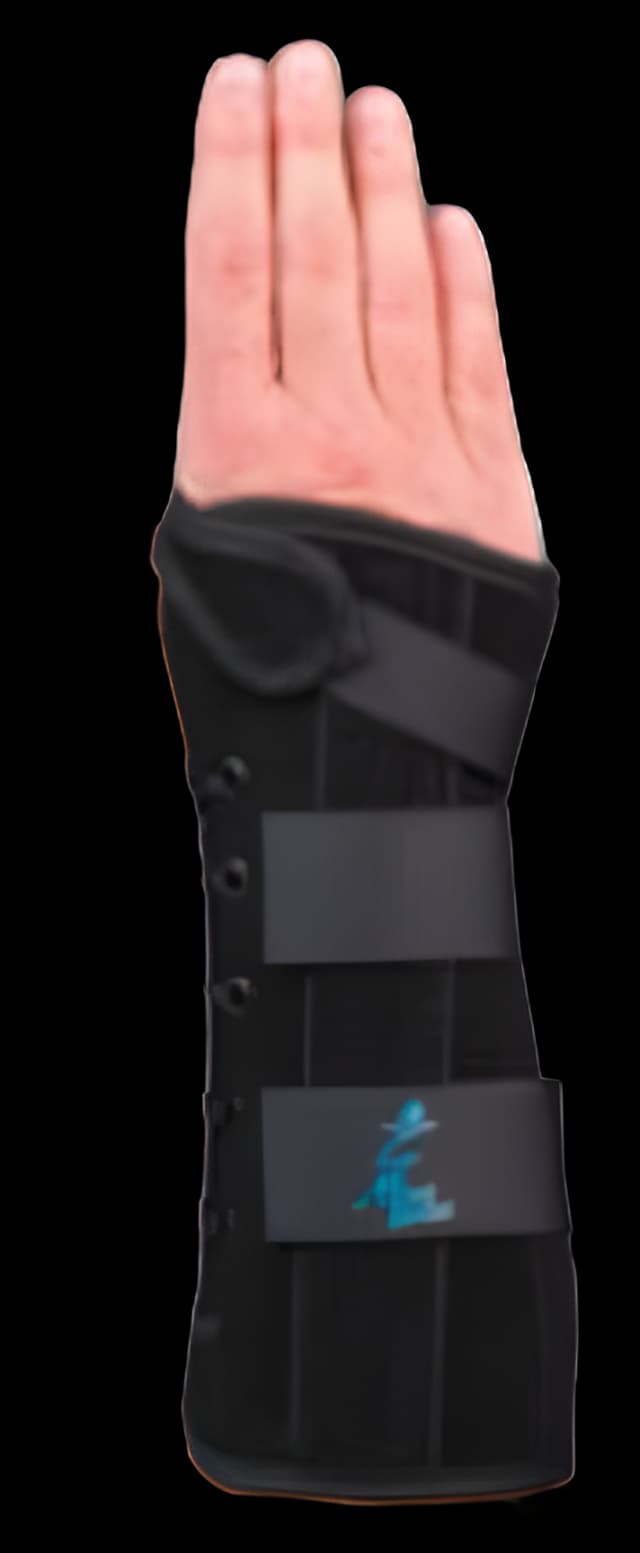 Wrist Brace Wrist Lacer™ Aluminum / Felt / Suede Right Hand Black Medium - 223964