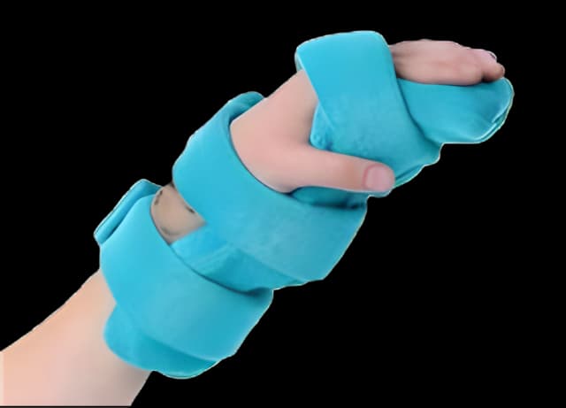 Wrist / Hand Splint Pedi Comfy™ Foam / Metal Left or Right Hand Turquoise Medium
