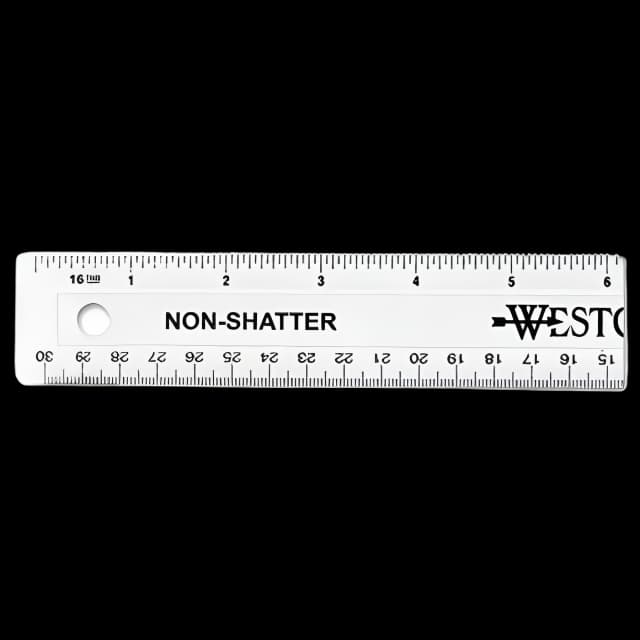 Non-Shatter Flexible Ruler, Standard/Metric, 12" Long, Plastic, Clear
