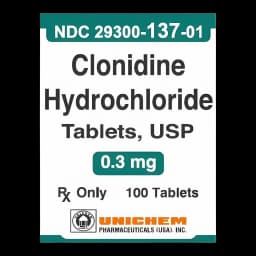 Clonidine HCl 0.3 mg Tablet for Hypertension | 100 Bottle Pack by Unichem Pharmaceuticals