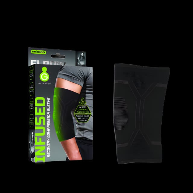 Elbow Support Green Drop™ Large / X-Large Pull-On Sleeve Left or Right Elbow 12 to 16 Inch Elbow Circumference Black