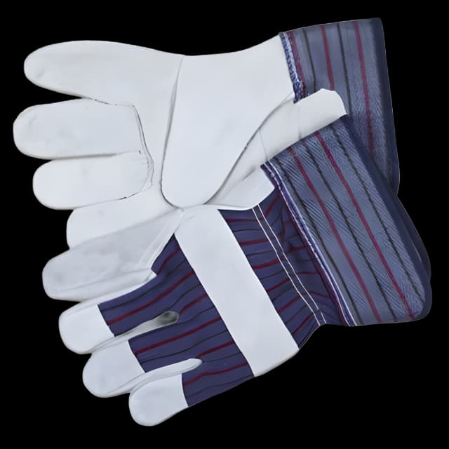 Split Leather Palm Gloves, Large, Gray, Pair