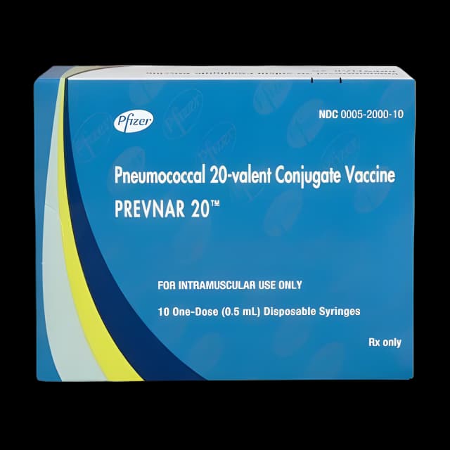 PREVNAR 20™ Pneumonia Vaccine Indicated for People 6 Weeks of Age and Older Pneumococcal 20-valent Conjugate Vaccine [Diphtheria CRM197 Protein], Preservative Free 2.2 mcg - 4.4 mcg / 0.5 mL Injection Prefilled Syringe 0.5 mL - 00005200010