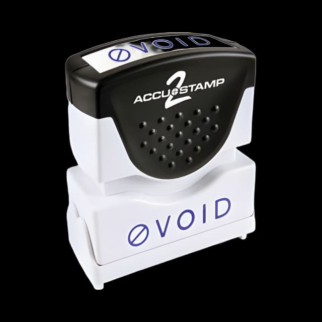 Pre-Inked Shutter Stamp, Blue, VOID, 1.63 x 0.5