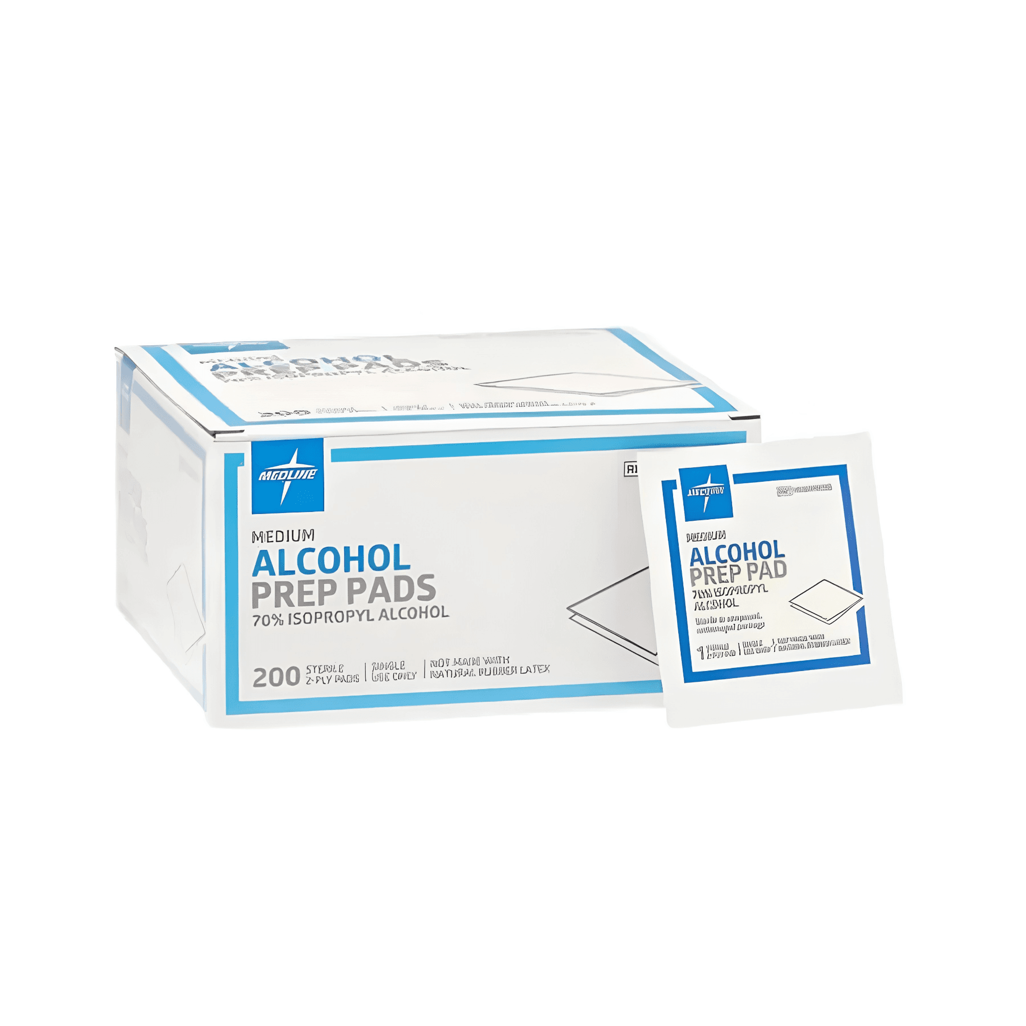 Alcohol Prep Pads, 2-Ply, Size M, 1-1/8" x 2-3/8"