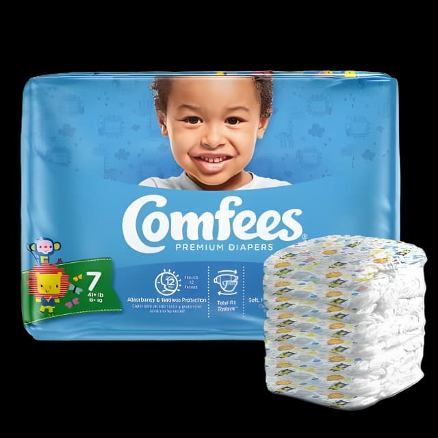 Unisex Baby Diaper Comfees® Size 7 Disposable Moderate Absorbency