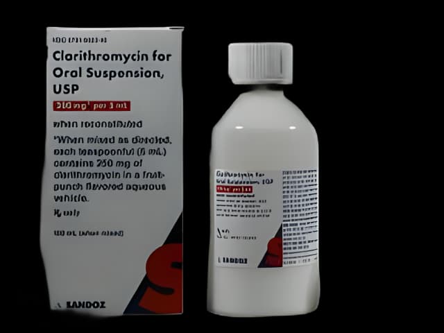 Clarithromycin 250 mg / 5 mL Suspension Bottle 100 mL