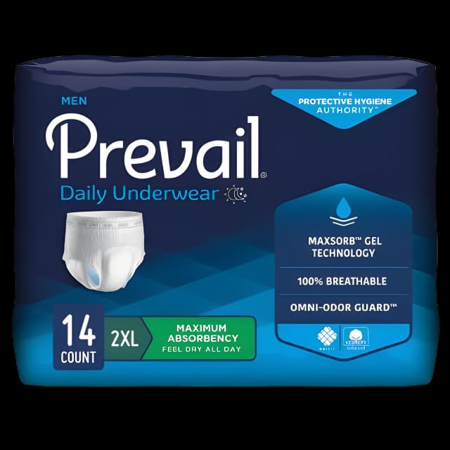 Prevail Men's 2XL Absorbent Underwear for Heavy Incontinence