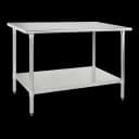 Worktable with Bottom Shelf Uline 48 X 30 Inch 600 lbs. Weight Capacity Without Drawers