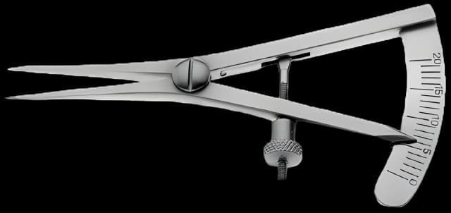 Caliper Castroviejo 0 to 20 mm, 3-1/4 Inch