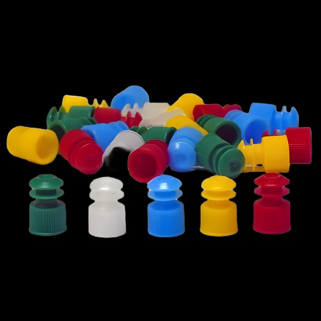 Test Tube Cap Blue, Flanged Plug 12 mm Tube