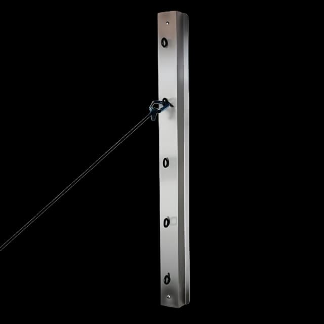 CanDo Exercise Rail Station 5 Hooks - Stainless Steel