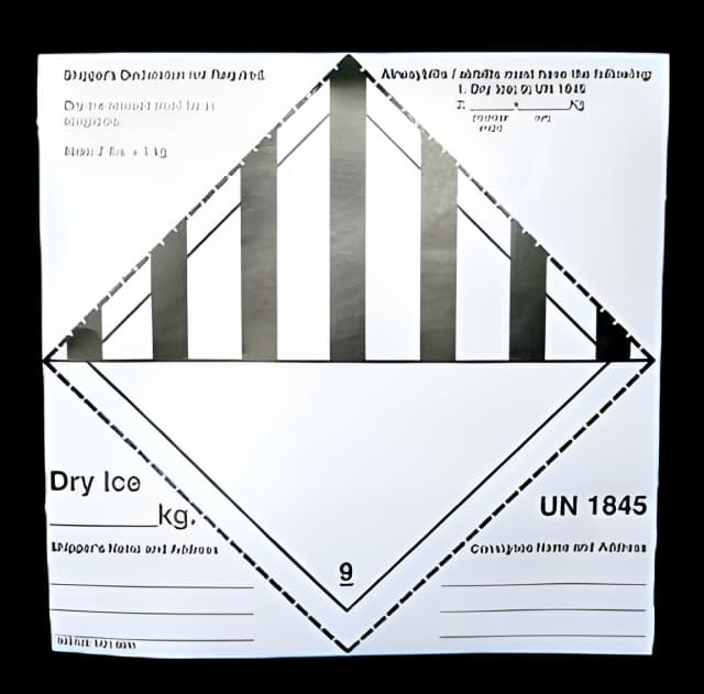 Pre-Printed Label Advisory Label Blue / White Paper Dry Ice Quality Control Label 5-1/2 X 5-1/2 Inch