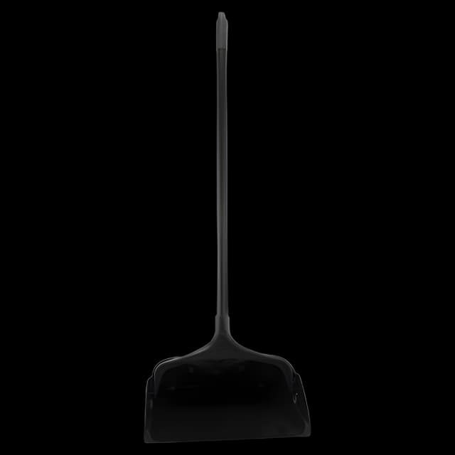 Lobby Pro Upright Dustpan with Wheels, 12.5w x 37h, Polypropylene with Vinyl Coat, Black