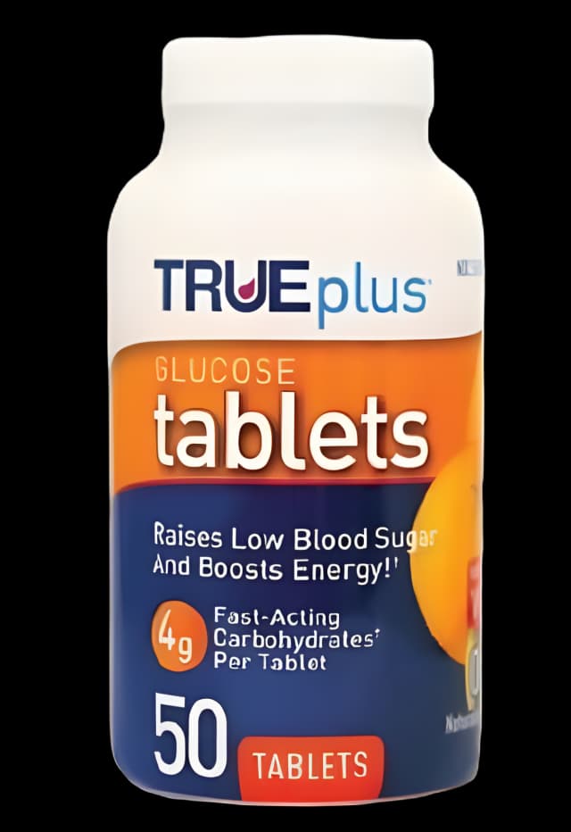 TRUEplus 4g Glucose Tablets - Orange Flavor, 50 Count